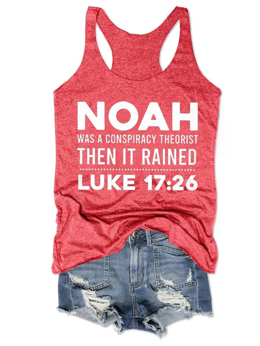 Women Noah Was A Conspiracy Theorist Tank Top - Outlets Forever