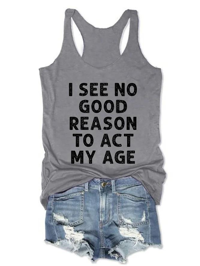 Good Reason Text Printing Women Tank Top - Outlets Forever